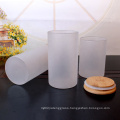 Glass jar kitchen clear glass storage jar with bamboo lid borosilicate glass canister